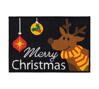 Jvl Festive Christmas Machine Washable Indoor Doormat, 40X57Cm, Merry Christmas, Black