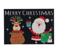 JVL Festive Machine Washable Entrance Doormat, 40x57cm, Santa's Helper | Size: 40 cm x 60 cm JVL Multicolor 40 cm x 60 cm