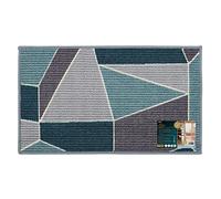 JVL 44x75cm Fiora Machine Washable Door Mat - Duck Egg