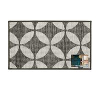 JVL Fiora Machine Washable Door Mat, 44 x 75 cm, Pewter