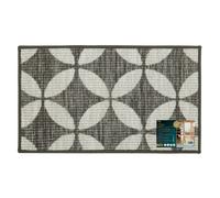 JVL 44x75cm Fiora Machine Washable Door Mat - Pewter