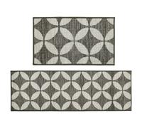 JVL Fiora Machine Washable Doormat and Runner, Pewter