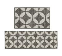 Jvl Fiora Machine Washable Doormat And Runner, Pewter