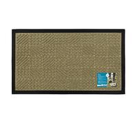 JVL Firth Tile Rubber Backed Doormat, 40x70cm, Beige