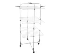 JVL Foldable 3 Tier Drying Rack, White, Iron, 28M