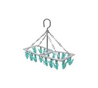 JVL Folding Sock Dryer Complete with 20-Piece Clothes Peg in Grey | Size: 1 Pack JVL Grey 1 Pack