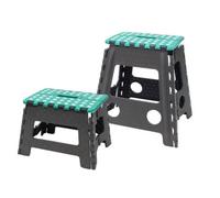 Jvl Folding Step Stool, Grey, Large And Small