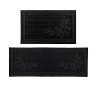 Jvl Foliage Rubber Scraper Doormat And Patio Mat Set
