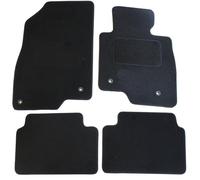 JVL Fully Tailored 4-Piece Car Mat Set with 4 Clips - Black