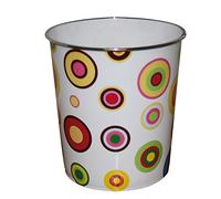 JVL FUN PATTERN PLASTIC WASTE PAPER BIN CIRCLES