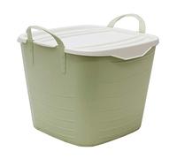 JVL Funktional Medium 25 Litre Plastic Storage Container with Lid, Green, 41x37xH35cm