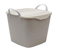 JVL Funktional Medium 25 Litre Plastic Storage Container with Lid, Grey