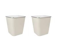 Jvl Glaize Square Waste Bin 8L Set Of 2 Bathroom Bedroom Office Cream