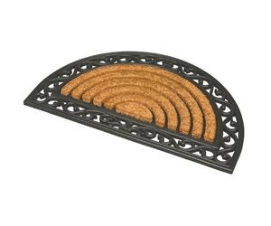 JVL Half Moon Rubber And Coir Heavy Duty Karina Doormat Tuffscrape 45 x 75 cm