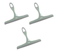 JVL Hand Held Window Squeegee Set of 3, Streak-Free Glass Cleaner for Windows, Mirrors & Shower Screens - Green