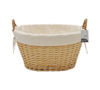 Jvl Hand Woven Acacia Oval Laundry Willow Storage Basket With Lining, Honey Finish