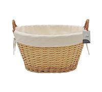 Jvl Handwoven Acacia Oval Laundry Willow Storage Basket With Lining, Honey Finish
