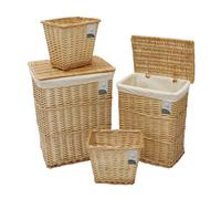 Jvl Handwoven Acacia Rectangular Willow Baskets, Honey Finish