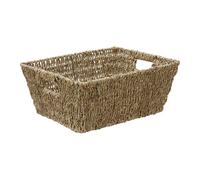 JVL Hand Woven Seagrass Rectangular Storage Basket - Large
