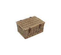 Handmade Buff Wicker Hampers with Faux Leather Straps, Small JVL Natural S