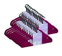 JVL Hot pink 100 pack thin velvet space saving non-slip coat hangers