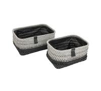 JVL Kenzi Rectangular Fabric Storage Baskets for Home Organisation, Set of 2