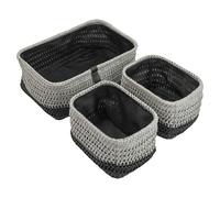 JVL Kenzi Rectangular Fabric Storage Baskets for Home Organisation, Set of 3