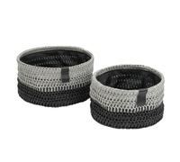 JVL Kenzi Round Fabric Storage Baskets for Home Organisation, Set of 2