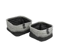 JVL Kenzi Square Fabric Storage Baskets for Home Organisation, Set of 2