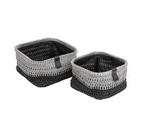 JVL Kenzi Square Storage Baskets - Set of 2 in Dark Grey JVL Dark Grey