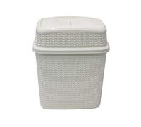 JVL Knit Design Loop Plastic 10 Litre Push Top Bin, White