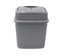 JVL Knit Design Loop Plastic Push Top Bin - Grey