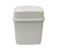 JVL Knit Design Loop Plastic Push Top Bin - Ivory