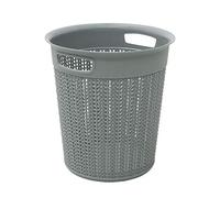 JVL Knit Design Loop Plastic Round Bin 12L, Grey 30 x 29cm