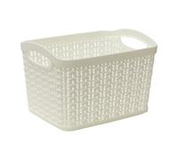 Jvl Knit Design Loop Plastic Set Of 3 Storage Box, Ivory