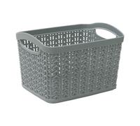 Jvl Knit Design Loop Plastic Set Of 3 Storage Boxes, Grey