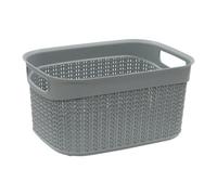 Jvl Knit Design Loop Plastic Storage Basket, 9L, Grey