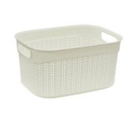 Jvl Knit Design Loop, Plastic Storage Basket, Ivory