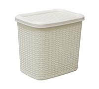 Jvl Knit Design Loop Plastic Storage Box, Ivory