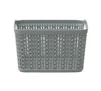 JVL Knit Design Loop Plastic Storage Boxes - Set of 3, Grey