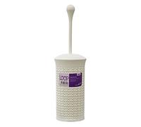 JVL Knit Design Loop Plastic Toilet Brush and Holder, Ivory 40cm x 12cm,13-359WH