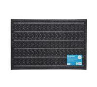 JVL Knit Design Scraper Cable Door Mat, Charcoal, 40 x 60 x 1 cm
