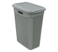Jvl Knit Design Slim Laundry Basket, Grey, 43L