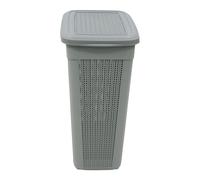 JVL Knit Design Slim Lidded Laundry Basket - Grey