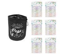 JVL Large Black Peg Bag with 72 Soft Touch Mini Clothes Pegs - Hanging Laundry Peg Storage - Assorted Colours