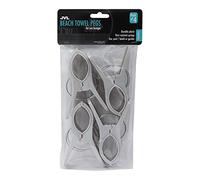 JVL Large Clamp Clip Beach Towel Pegs, Pack of 4, Grey, One Size, (19-273GY)