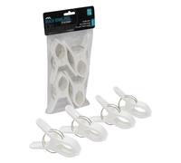 Jvl Large Clamp Clip Beach Towel Pegs, Pack Of 4, White