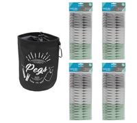 JVL Large Peg Bag with 144 Plastic Clothes Pegs - Assorted Colours JVL Multicolor