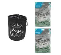 JVL Large Peg Bag with 200 Plastic Clothes Pegs - Assorted Colours JVL Multicolor
