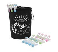 Jvl Large Peg Bag With 72 Prism Soft Touch Mini Pegs